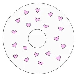 Free clipart simple donut with hearts